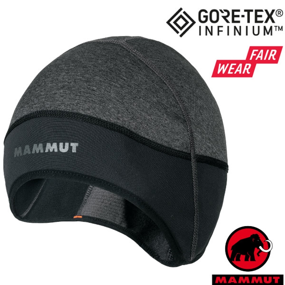 長毛象 超輕 Helm Cap Gore-tex Windstopper 彈性防風微刷毛保暖帽.頭盔帽_黑