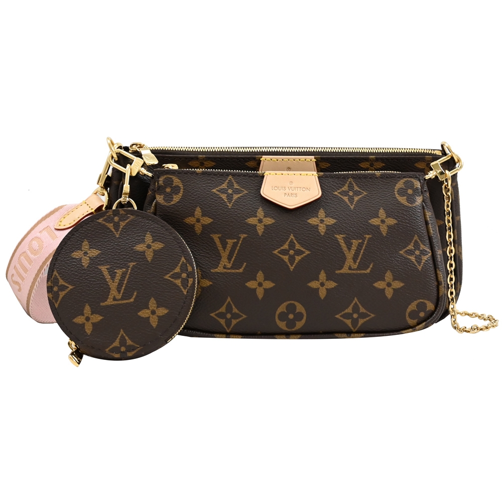 LV M44840 Multi Pochette Accessoires 三合一手提斜背包/麻將包(粉邊)