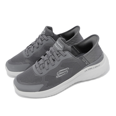 Skechers 休閒鞋 Bounder 2 Slip-Ins 男鞋 灰 緩衝 透氣 記憶鞋墊 套入式 232459WCHAR