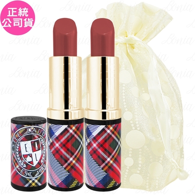 ESTEE LAUDER 雅詩蘭黛 英倫風限量版唇膏(#line crosser)(3.5g)*2旅行袋組(公司貨)