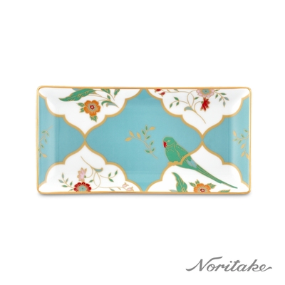 【NORITAKE】晨曦翠鳥金邊長盤24CM