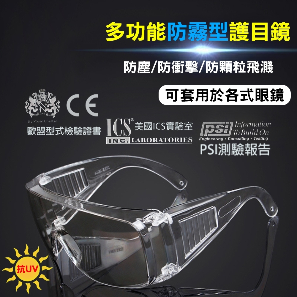 黑魔法 MIT全面性防霧抗UV飛沫防護鏡 護目鏡 台灣製造