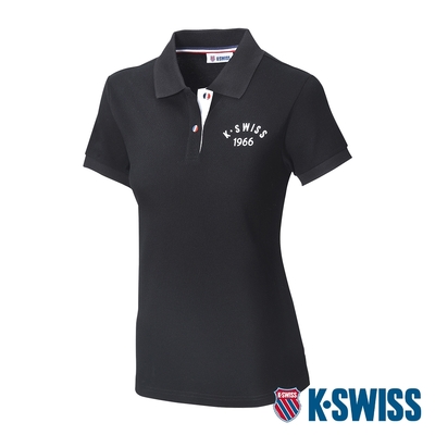 k-swiss cotton polo短袖polo衫-女-黑