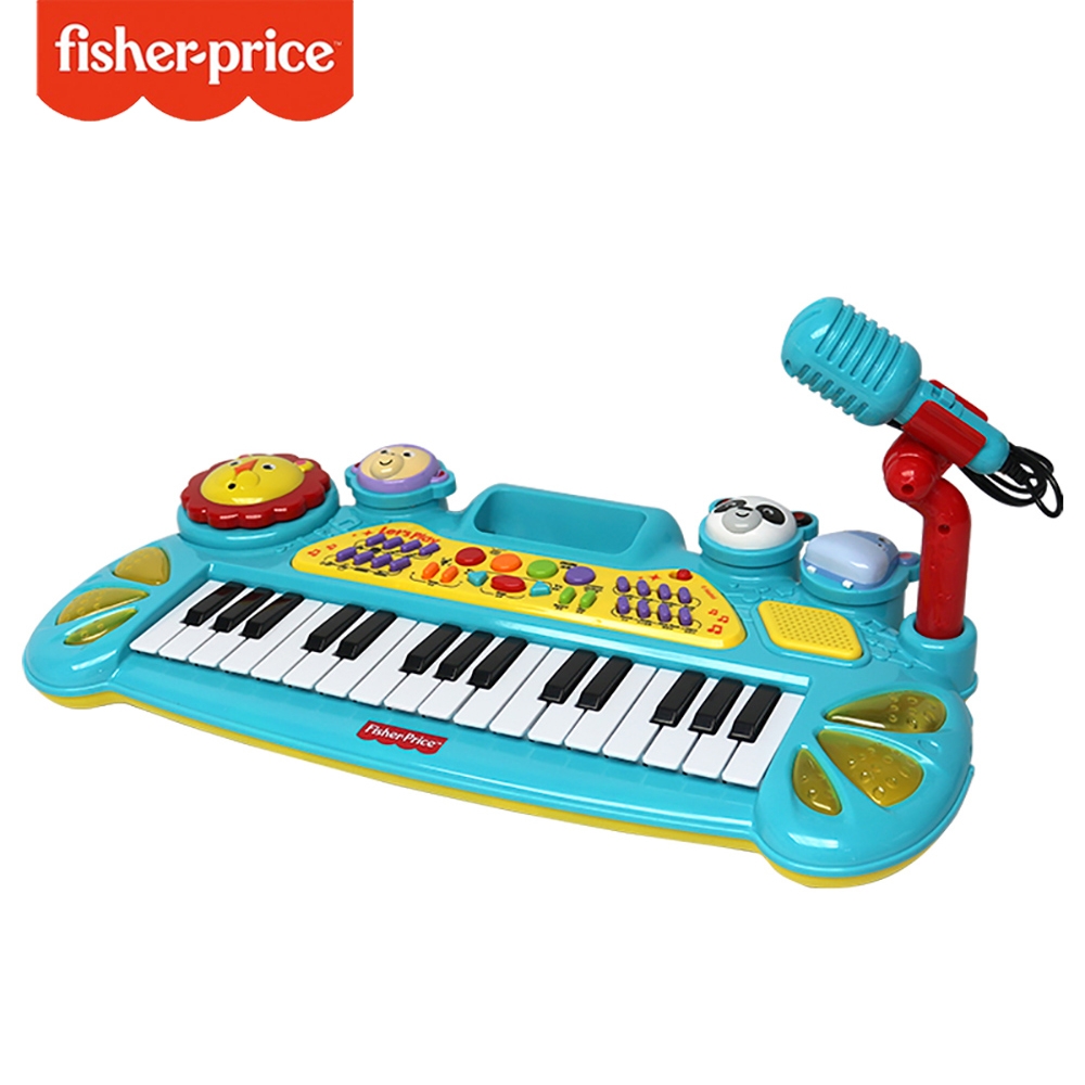 Fisher price 費雪 兒童多功能電子琴 小鋼琴 樂器玩具 帶麥克風多功能鋼琴玩具