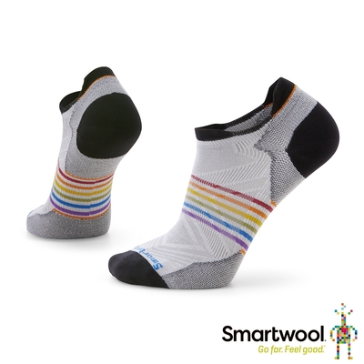官方直營 Smartwool 機能跑步超輕減震印花踝襪-Pride Grey 美麗諾羊毛襪 跑襪 保暖襪 除臭襪