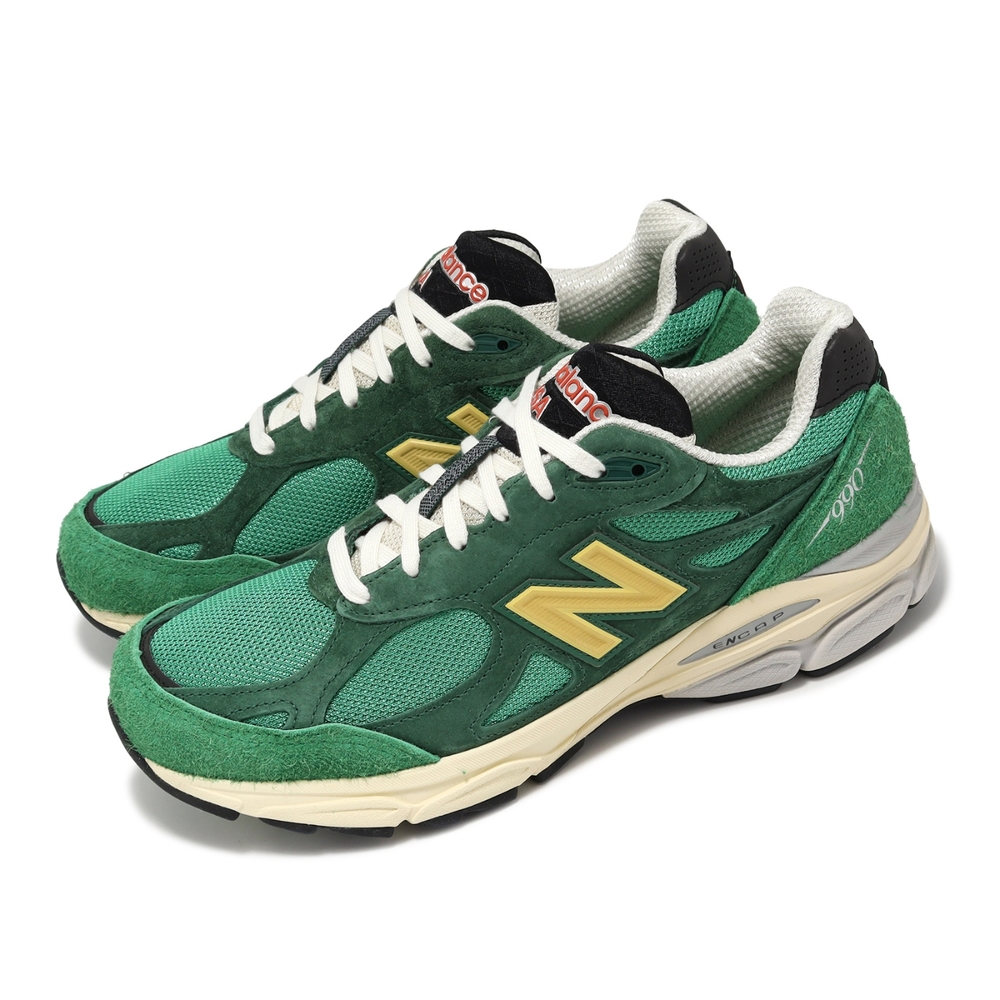 New Balance x Teddy Santis 休閒鞋990 V3 男鞋綠黃美製麂皮拼接聯名