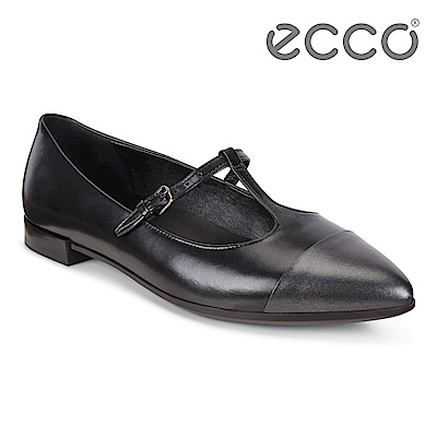 ECCO SHAPE POINTY BALLERINA 氣質尖頭縷空平底鞋 女-黑