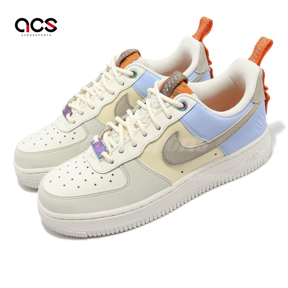 Nike 休閒鞋 Wmns Air Force 1 07 LX 女鞋 白 奶油黃 寶寶藍 AF1 拼接 DX6042-111