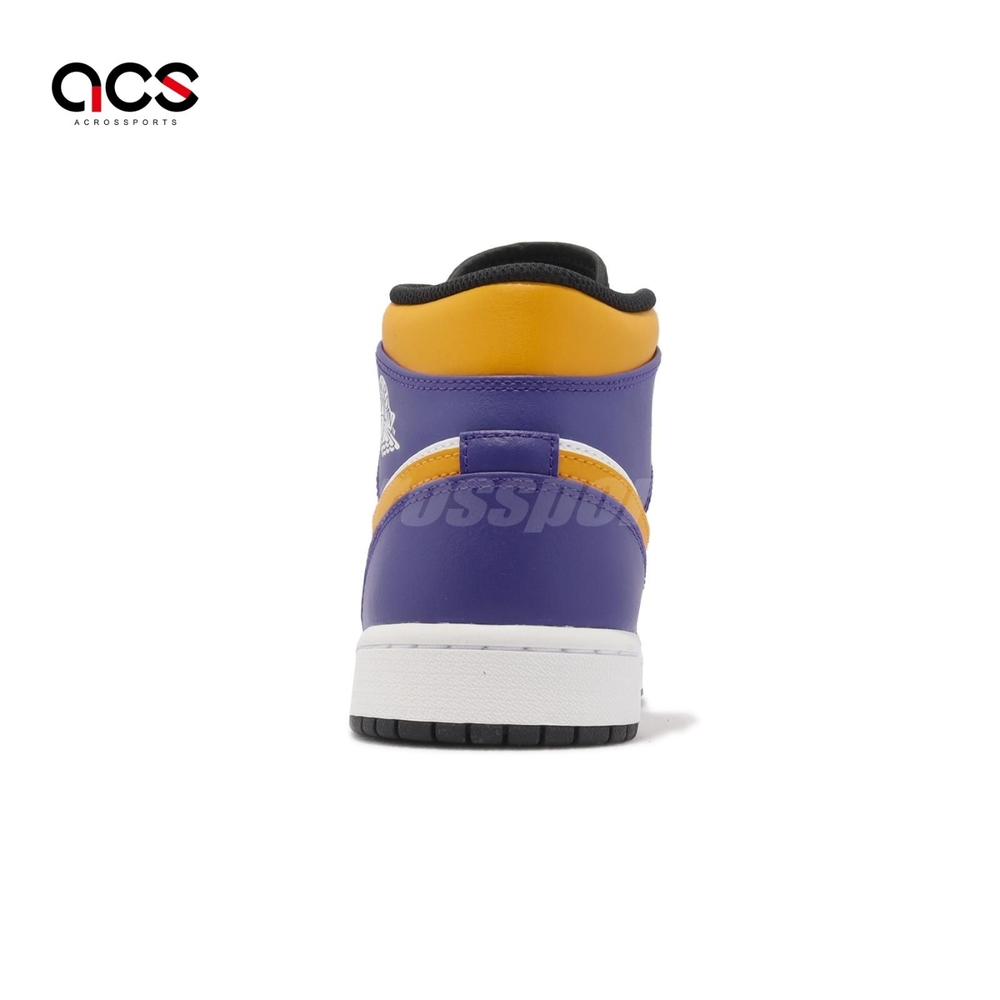 Nike Air Jordan 1 Mid 男鞋紫金黃色Lakers 湖人配色高筒1代喬丹DQ8426