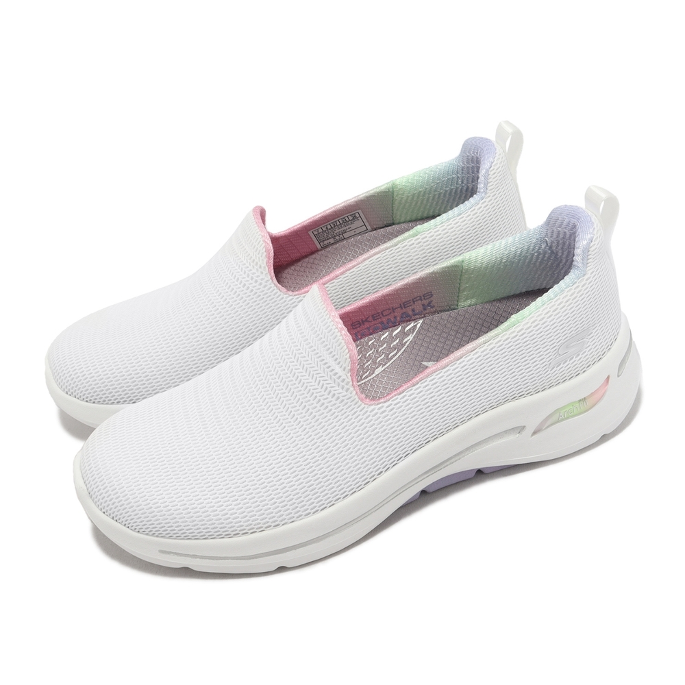 Skechers 休閒鞋 Go Walk Arch Fit-Wild Energy 女鞋 白 避震 瞬穿科技 健走鞋 124867WLV