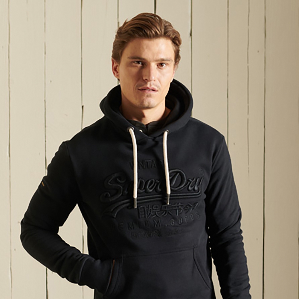 SUPERDRY 男裝 長袖帽T VL TONAL 深灰