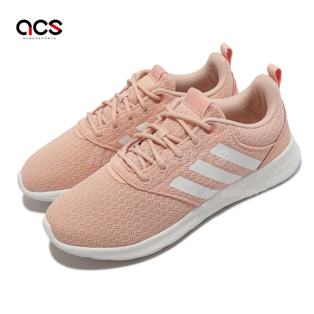 adidas 慢跑鞋 QT Racer 2 女鞋 粉紅 白 環保材質 透氣 舒適 運動鞋 愛迪達 GV7369