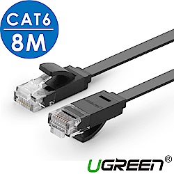 綠聯  CAT6網路線 FLAT版 黑色 8M