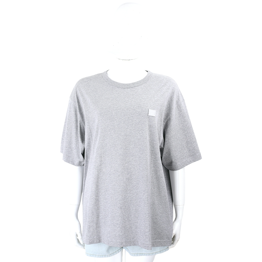 Acne Studios Face 刺繡徽章灰色棉質短袖TEE T恤(男/女可穿)