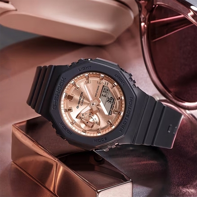 CASIO 卡西歐 G-SHOCK ITZY禮志配戴款 粉紅金八角農家橡樹手錶 女錶 送禮推薦 GMA-S2100MD-1A