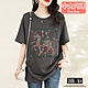 JILLI-KO 復古時尚設計感燙鑽短袖T恤- 深灰 product thumbnail 1