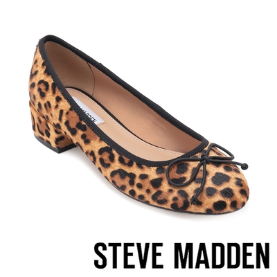 steve madden-cherish 鏡面蝴蝶結低跟娃娃鞋-豹紋