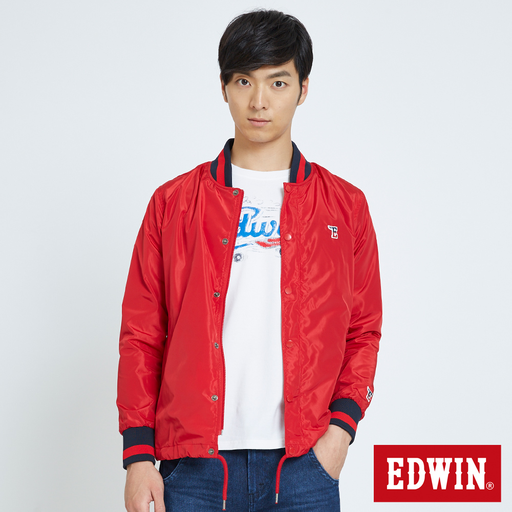EDWIN 復古教練式單層外套-男-紅色