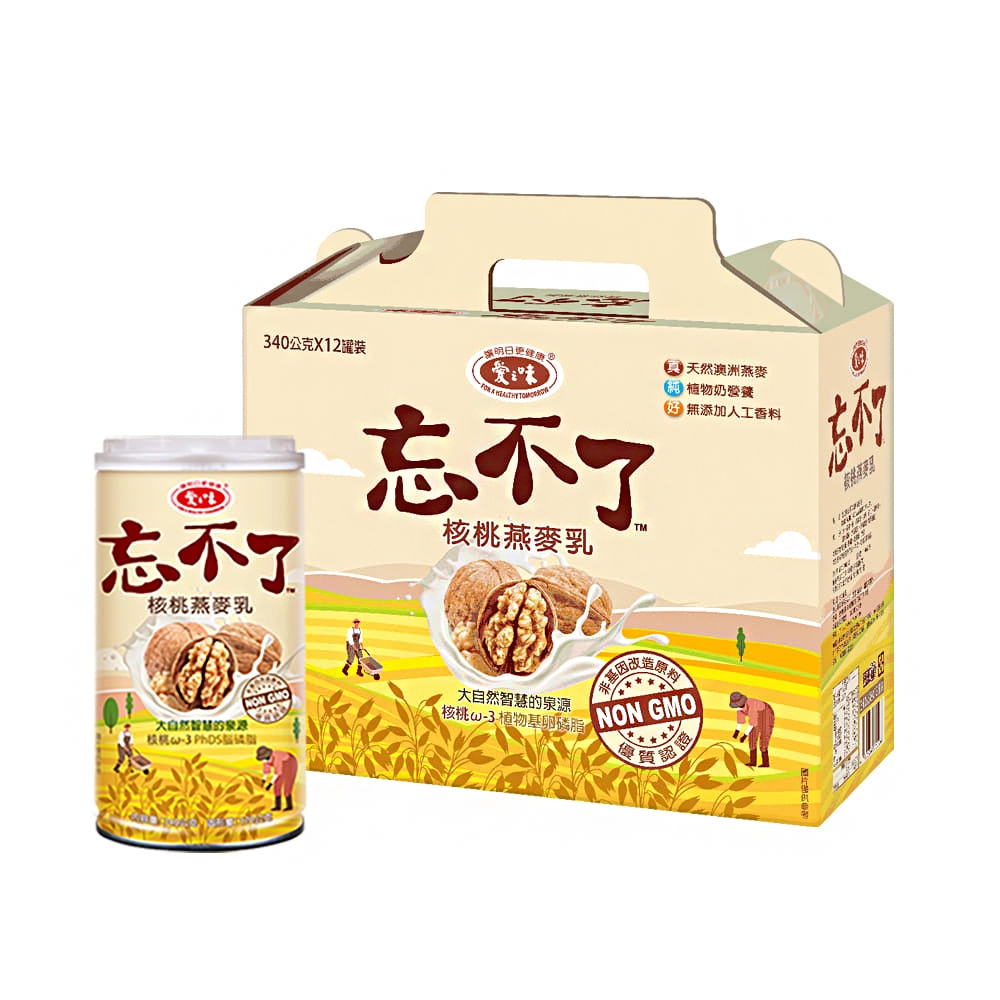 【愛之味】忘不了核桃燕麥340g(12入/打)