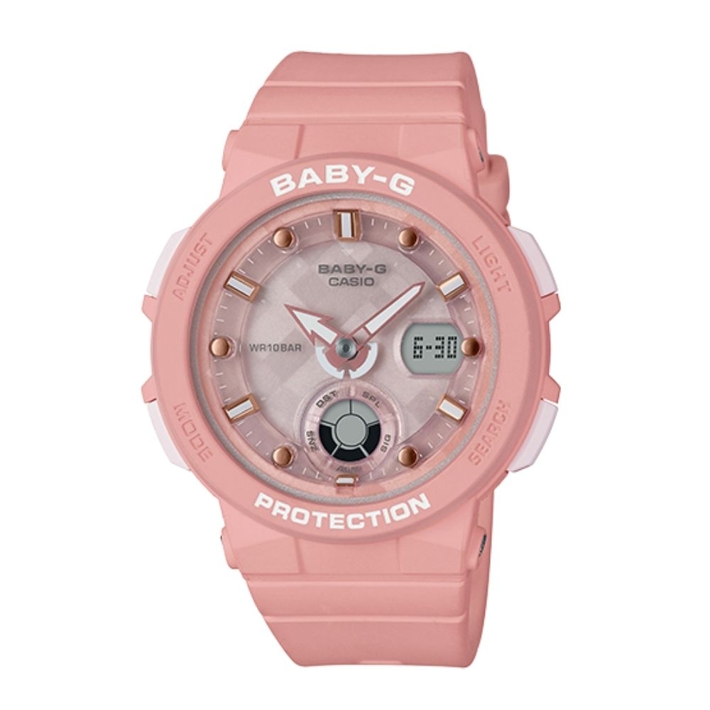 CASIO卡西歐 BABY-G繽紛彩色雙顯錶(BGA-250-4A)粉色/45mm