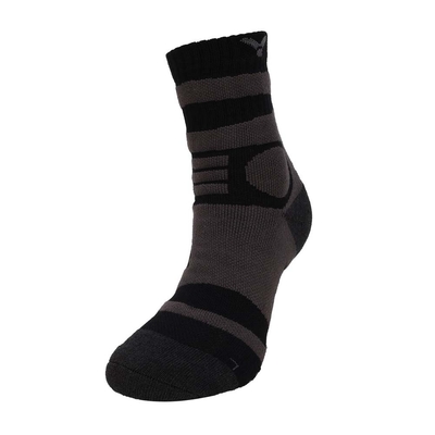 VICTOR 男女機能性運動襪-台灣製 襪子 長襪 訓練 勝利 C-5115C 黑灰