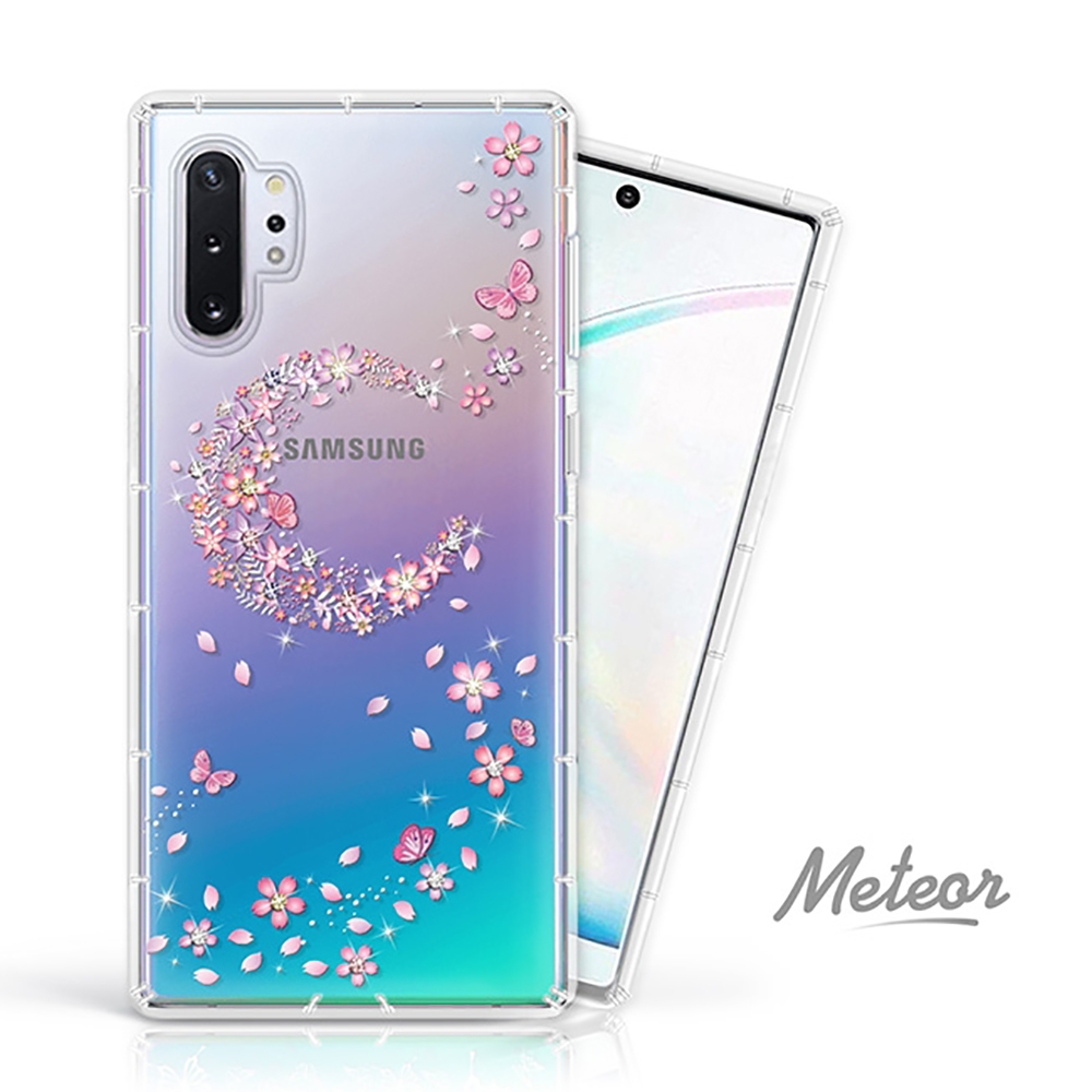 Meteor Samsung Galaxy Note10+ 奧地利水鑽彩繪防摔殼 - 櫻月