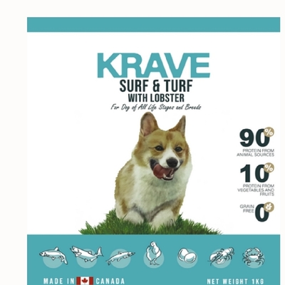 加拿大KRAVE渴望 無穀海陸龍蝦犬 七種肉適合全生長階段全品種犬 10kg (D103-10)(購買第二件贈送寵物零食x1包)