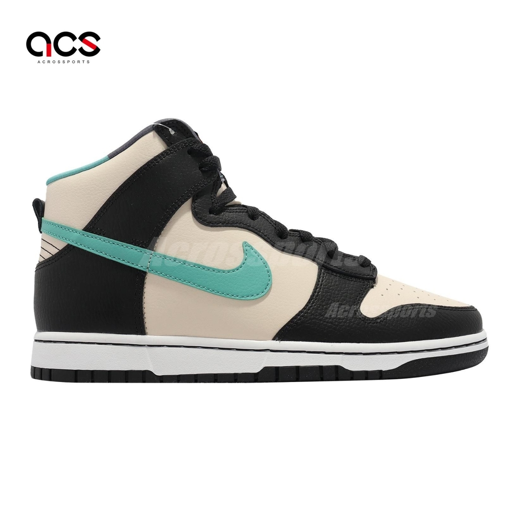 Nike 休閒鞋Dunk HI Retro EMB 黑米白湖水綠高筒男鞋Black Teal DO9455