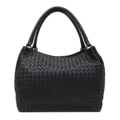 BOTTEGA VENETA 大型雙肩編織肩背包(黑色)