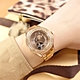 FOSSIL / 晶鑽時尚 機械錶 自動上鍊 鏤空 不鏽鋼手錶-褐x鍍玫瑰金/34mm product thumbnail 1