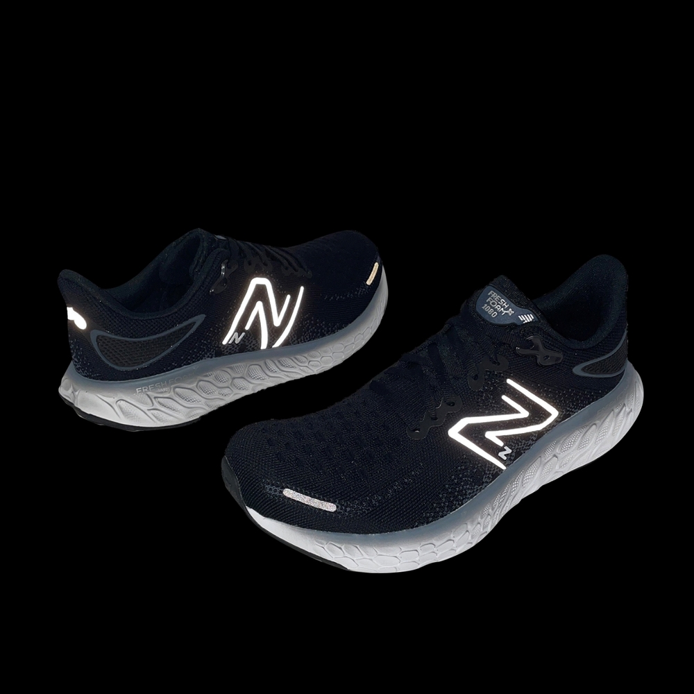 New Balance 慢跑鞋Fresh Foam X 1080 V12 2E Wide 男鞋黑銀白路跑運動