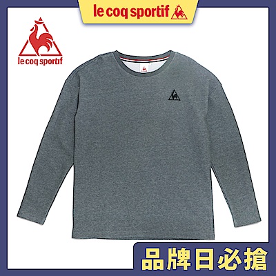 le coq sportif 法國公雞牌休閒落肩圓領T恤 男女-深灰