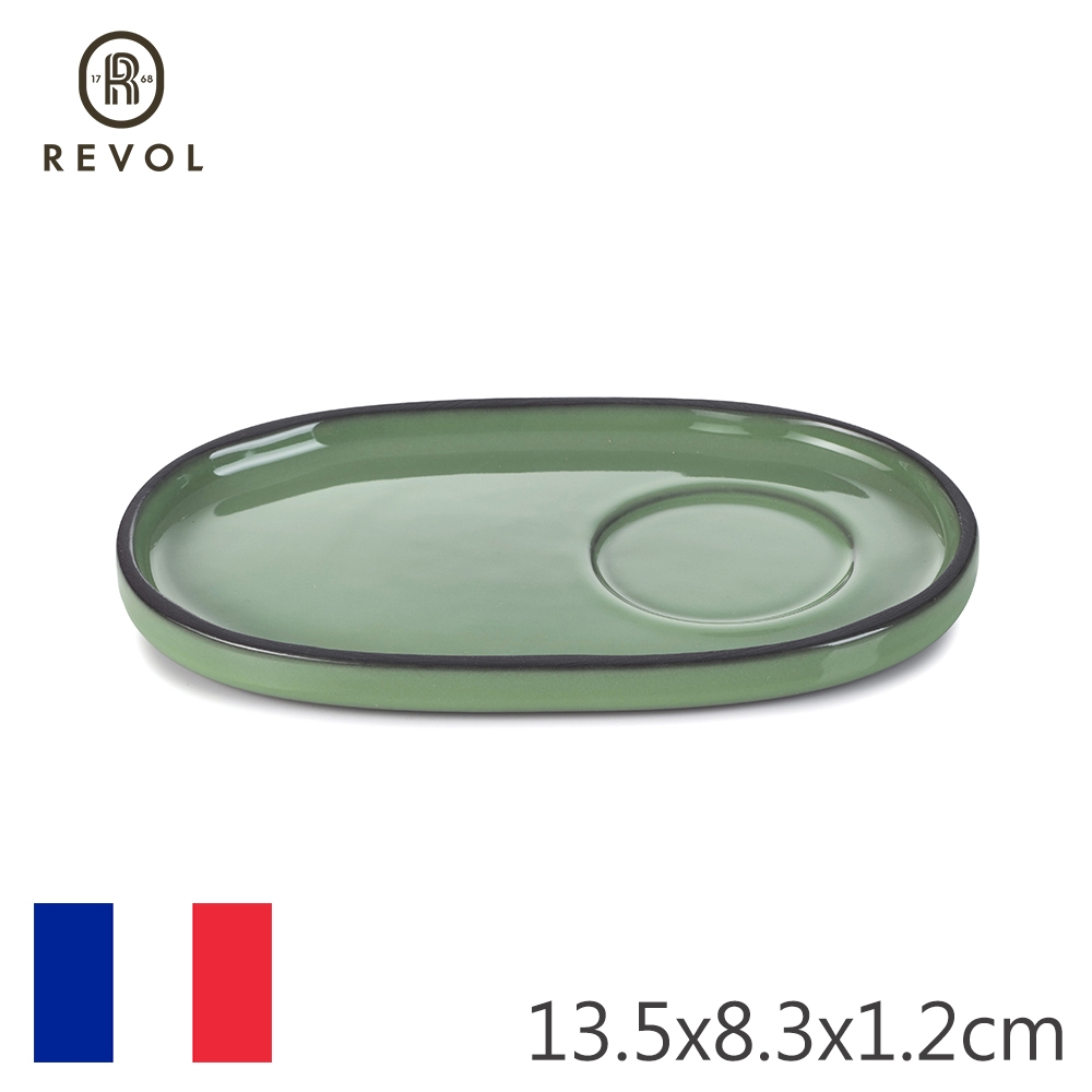 【REVOL】法國CRE濃縮咖啡杯底碟13.5x8.3x1.2cm-薄荷綠