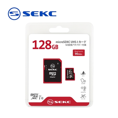 SEKC MicroSD+Adapter UHS-I 128G 記憶卡 SMU1128 附轉卡