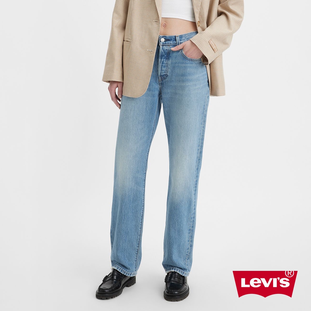 Levis 女款 501 90S高腰排釦直筒牛仔長褲 / 赤耳