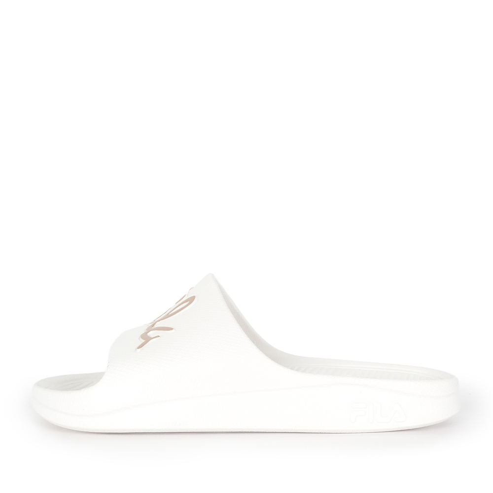 Fila Sleek Slide [4-S326W-117] 男女 拖鞋 涼拖鞋 書寫體 防水 休閒 簡約 輕量 奶茶金