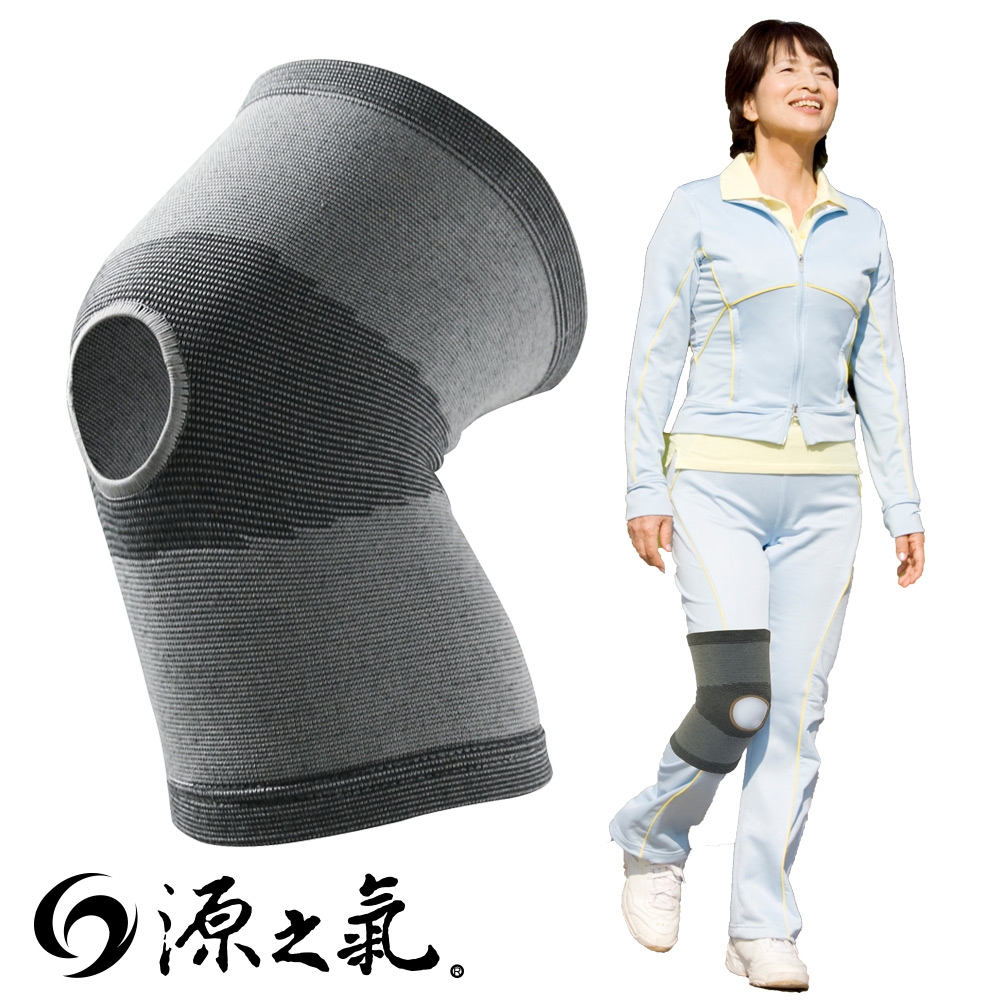 【源之氣】竹炭開洞型運動護膝(2入) RM-10219(樂齡族運動休閒推薦)-台灣製