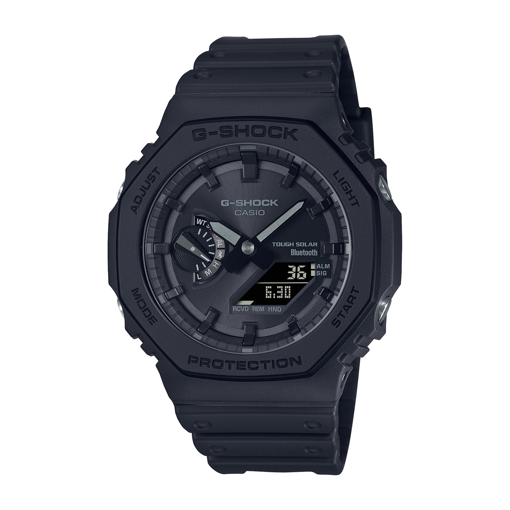 CASIO卡西歐 G-SHOCK 藍牙 太陽能電力 極致黑 八角形錶殼 GA-B2100-1A1_45.4mm