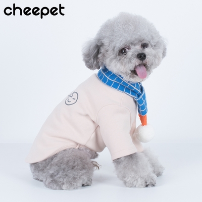 cheepet 格子毛球圍巾 秋冬款寵物圍巾配件