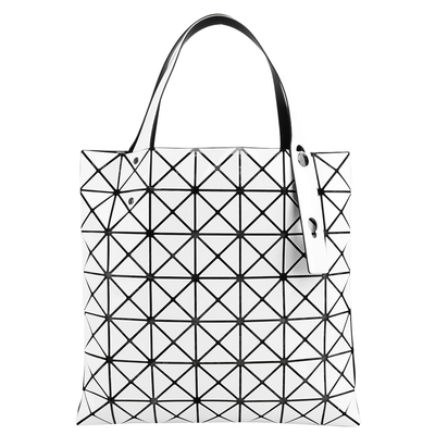 ISSEY MIYAKE BAOBAO 幾何小菱格7x7手提包(亮面漆白)小款