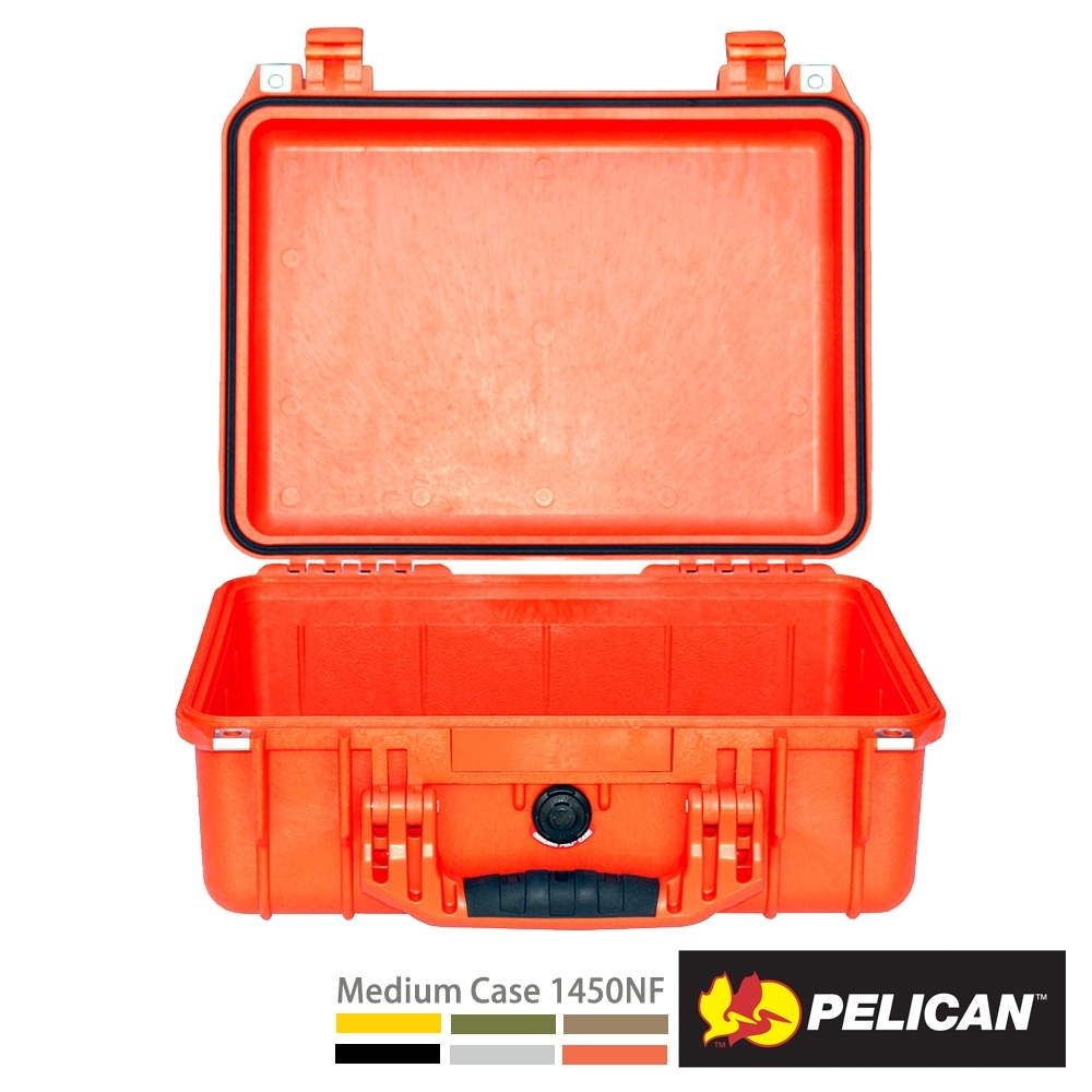 美國 PELICAN 1450NF 氣密箱-空箱(橘)