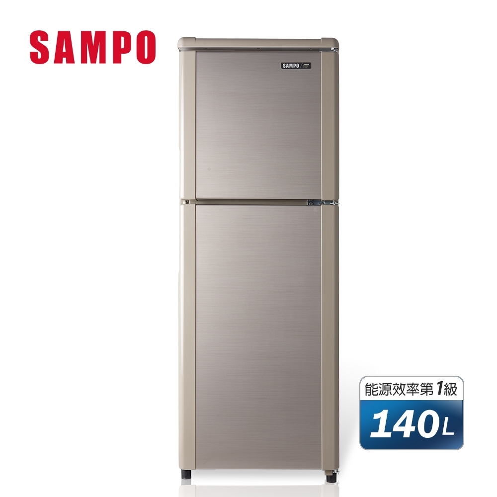 福利品 SAMPO聲寶 140L 1級定頻2門電冰箱 SR-C14Q(Y9) 晶鑽金