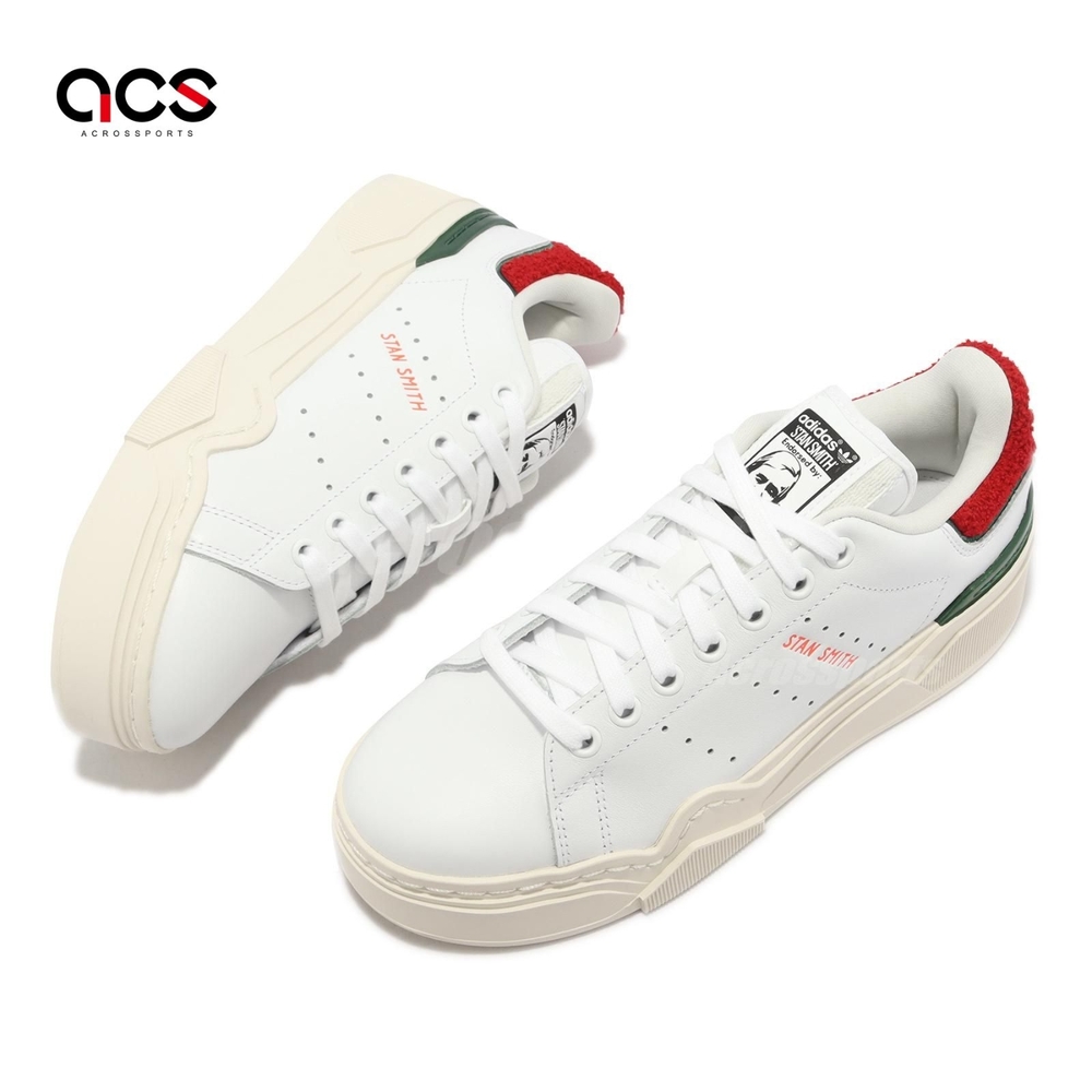 adidas 休閒鞋Stan Smith Bonega 2B W 女鞋白藍綠奶油底厚底史密斯愛迪