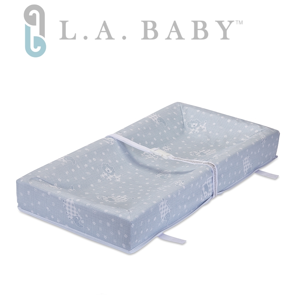 【L.A. BABY】寶寶更衣墊尿布墊(四邊圍) 藍色