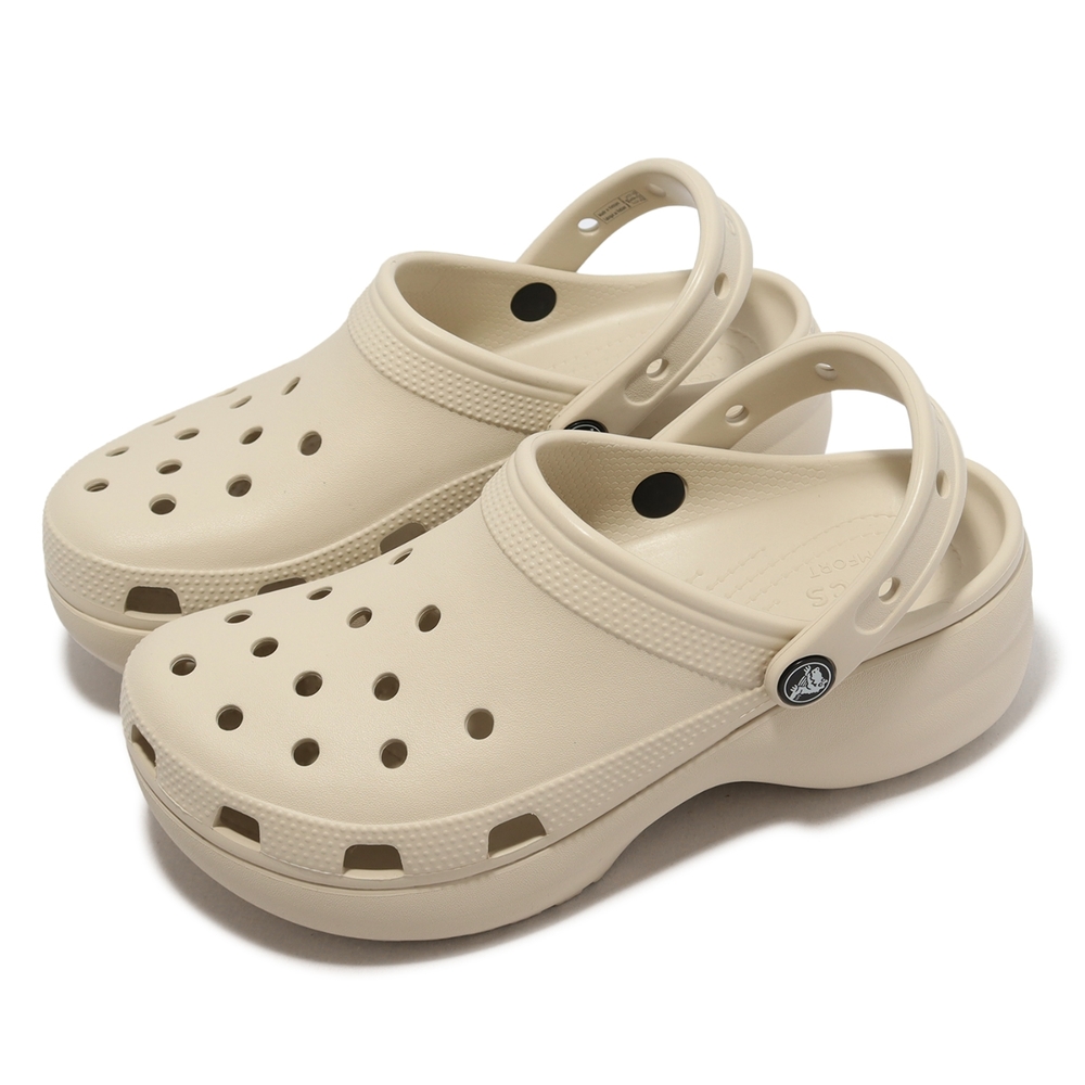 Crocs 涼拖鞋 Classic Platform Clog W 女鞋 米咖 厚底 洞洞鞋 卡駱馳 2067502Y2