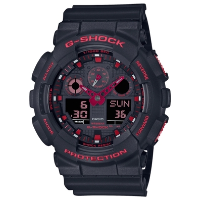 CASIO 卡西歐 G-SHOCK 火焰紅黑雙顯手錶 GA-700BNR-1A