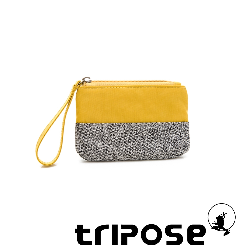 tripose漫遊系列岩紋x微皺尼龍多功能手拎袋(小)黃色