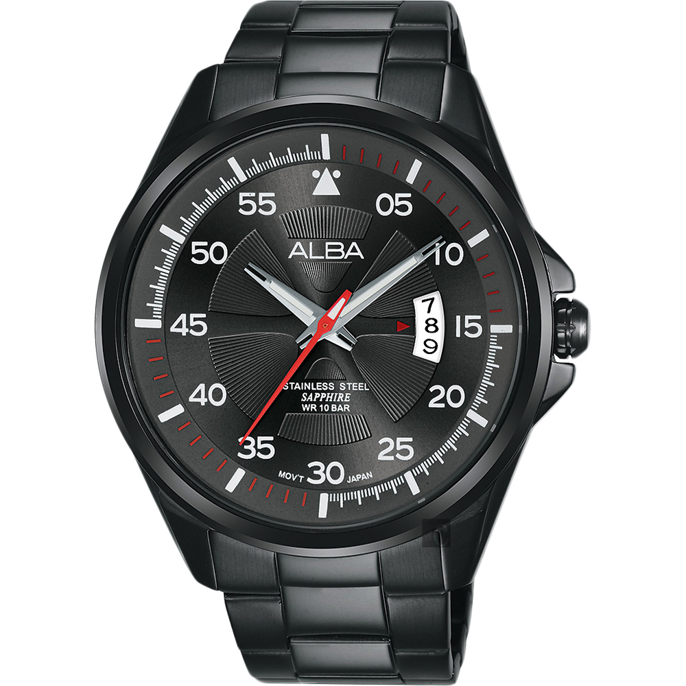 ALBA 雅柏 主張自我原創手錶(AS9H41X1)-鍍黑/44mm