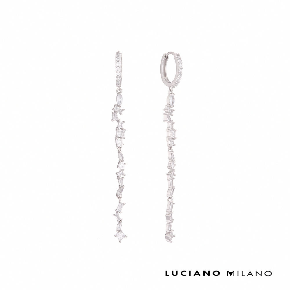 LUCIANO MILANO 花戀影 純銀耳環(白K色)