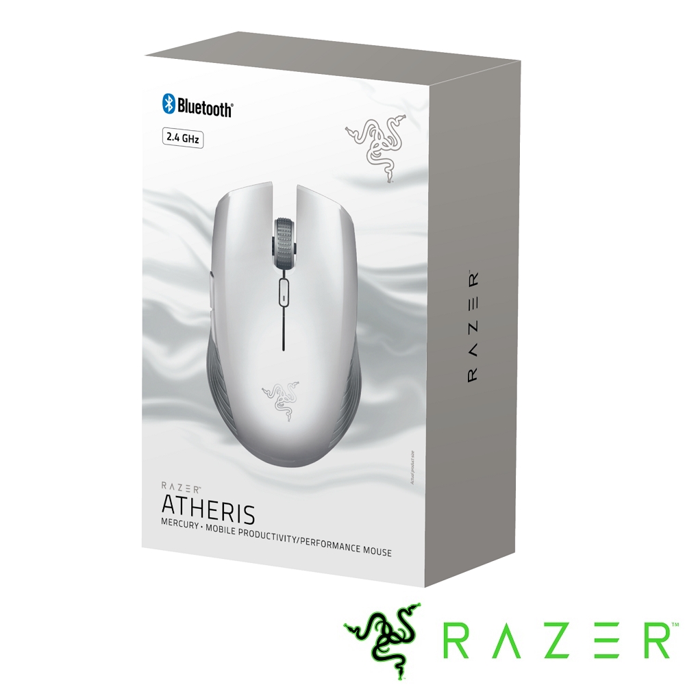 (11/9 Line回饋5%)Razer Atheris Mercury White 刺鱗樹? 無線電競滑鼠(白)